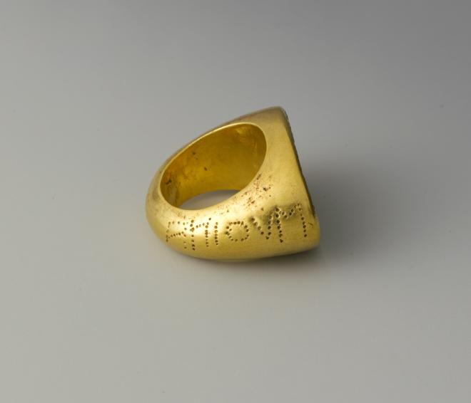 An Etruscan golden ring from Bolsena (Roma, Italy). Dedicated as a tomb offering.
