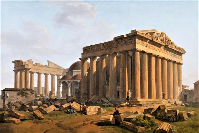 Lancelot Theodore Compte Turpin de Crissé, The Acropolis in Athens, 1804.